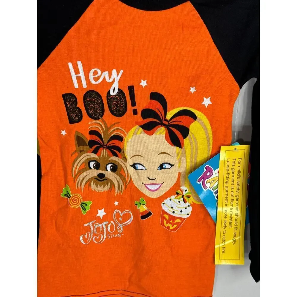 Nickelodeon JoJo Siwa Halloween Pajama Set Girls 4T Cotton Puppy‎ Bow NWT